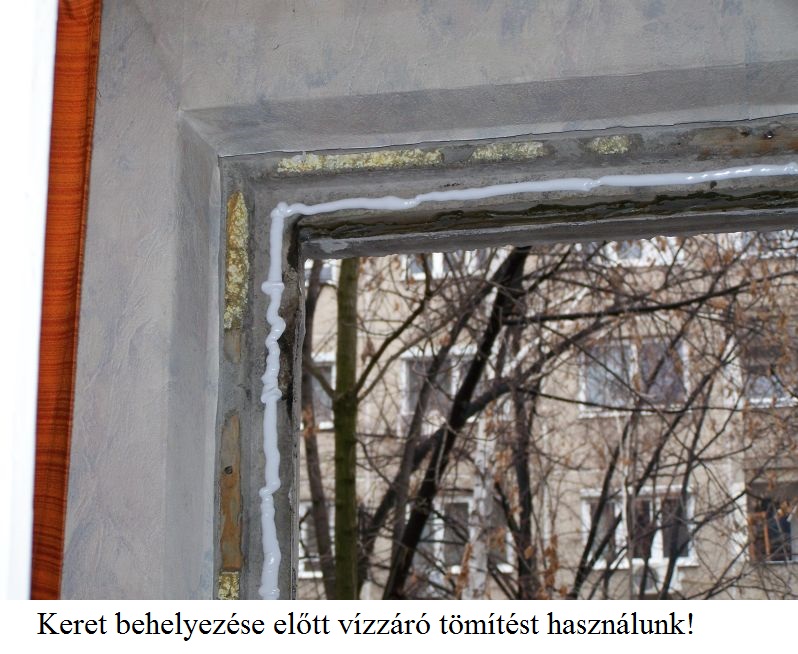 Műanyag ablak beépítése előtt vízzáró tömítés használata